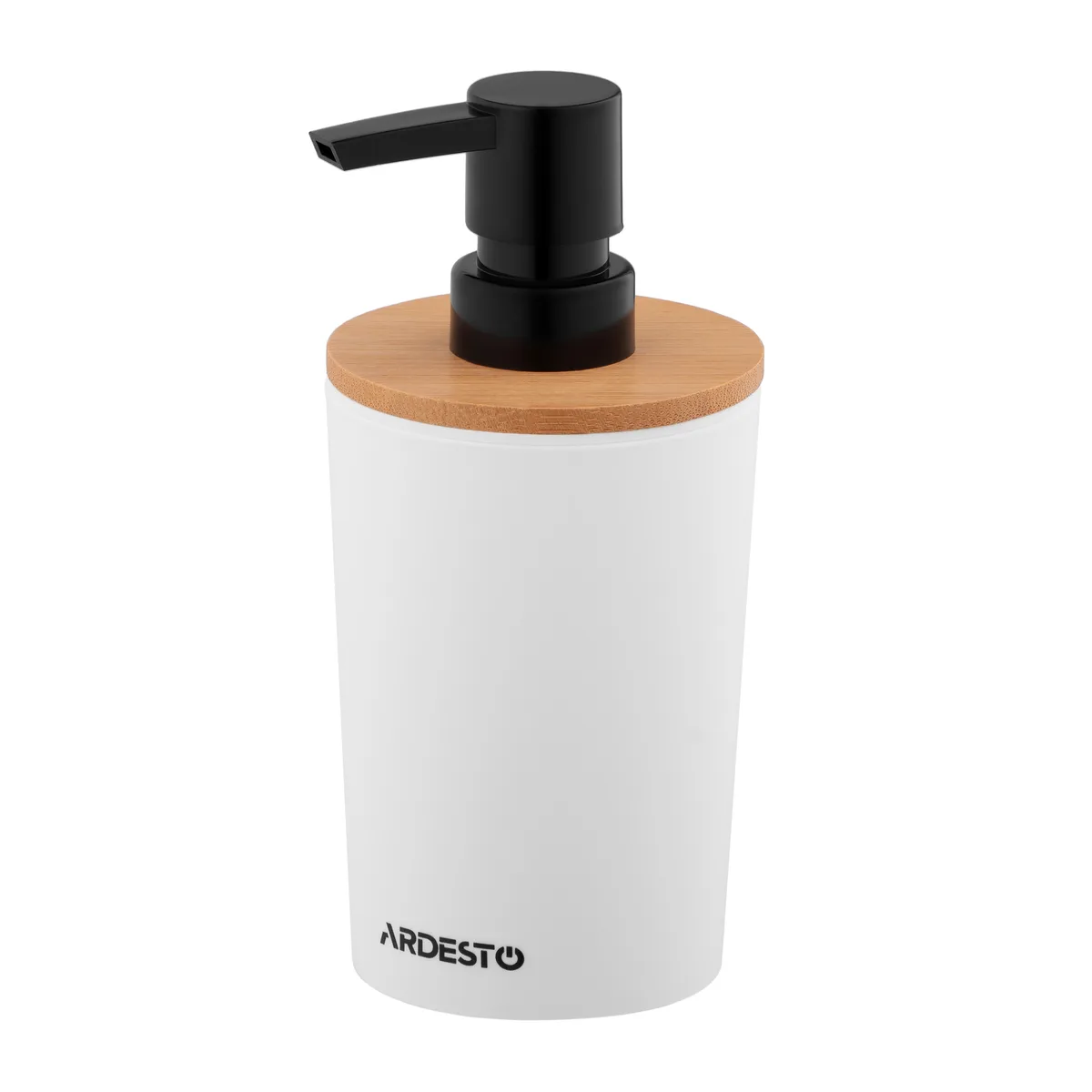 Дозатор для жидкого мыла ARDESTO Minimalism 380 мл, полипропилен, бамбук, белый