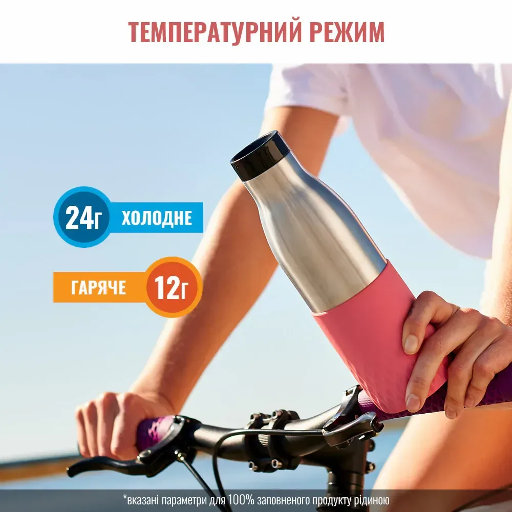 Термос Tefal Bludrop, 500 мл, з нержавіючої сталі та пластику, рожевого кольору.