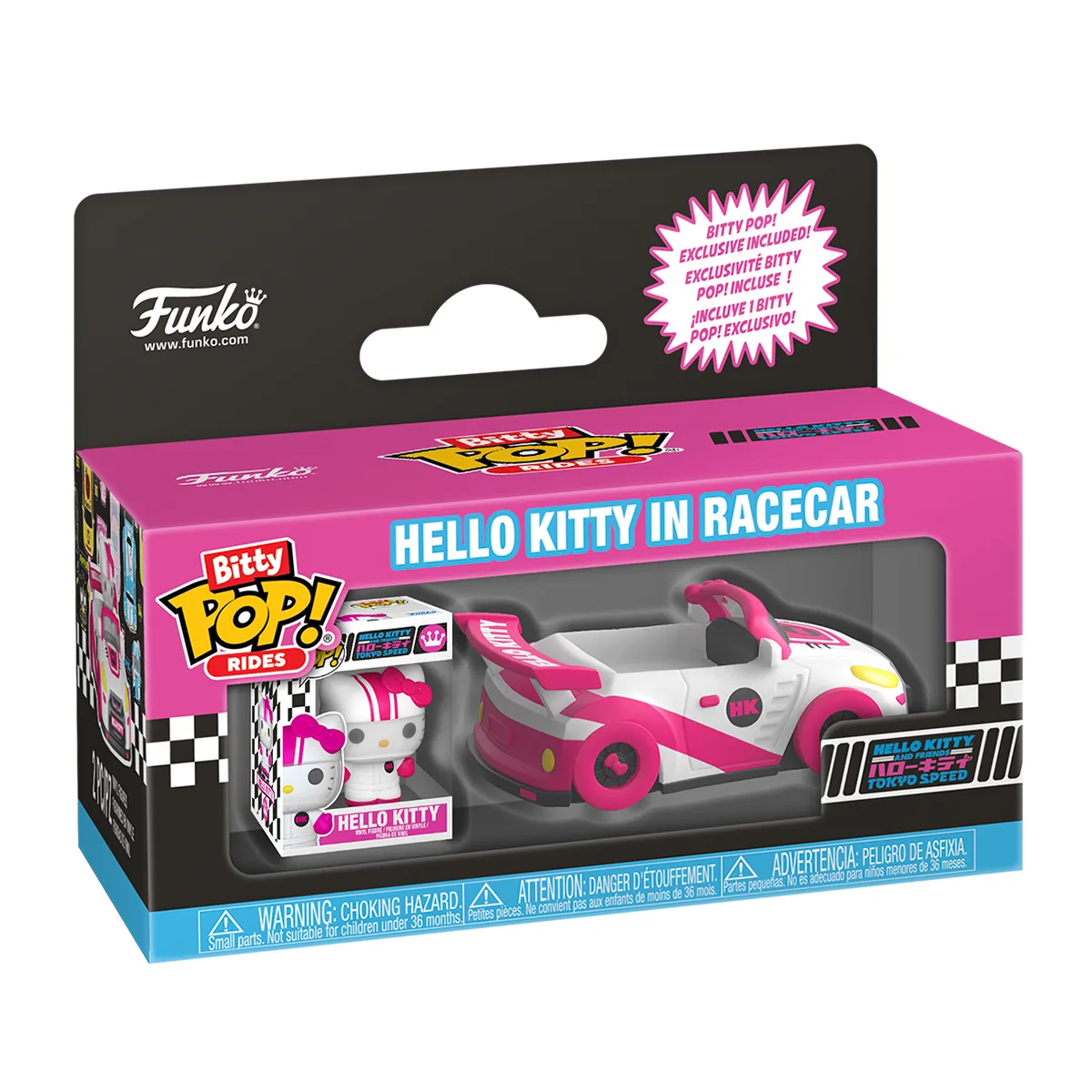 Набор фигурок Funko Bitty POP Rides винил 37 см Хеллоу Китти и гоночный автомобиль