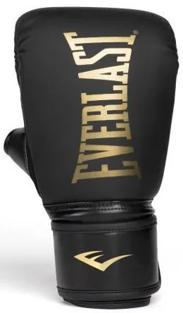 Боксерські рукавиці Everlast поліуретан S/M чорні золоті