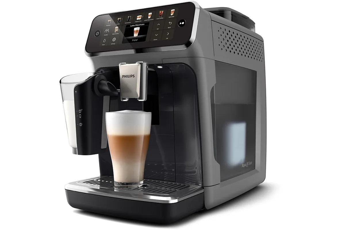 Кавоварка Philips Series 5500, 1.8л, для зернової та меленої кави, автоматичне приготування капучино, сенсорний дисплей, 22 авторс