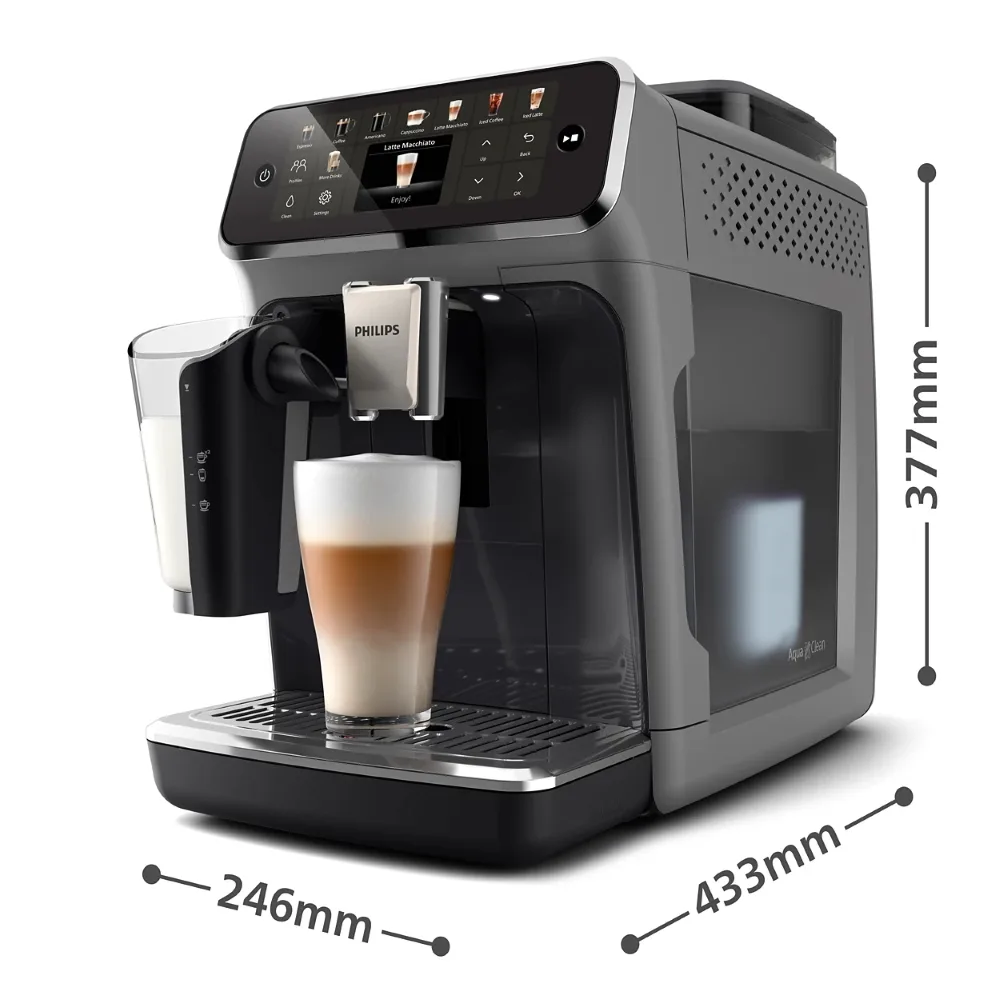 Кавоварка Philips Series 5500, 1.8л, для зернової та меленої кави, автоматичне приготування капучино, сенсорний дисплей, 22 авторс