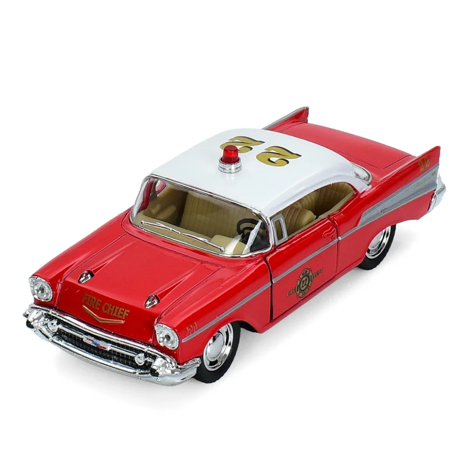 Инерционная машинка Chevrolet Bel Air 1:40 металлическая с дверями, красная 15,5х8х7 см