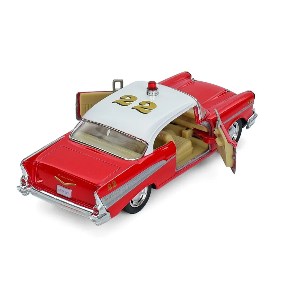 Инерционная машинка Chevrolet Bel Air 1:40 металлическая с дверями, красная 15,5х8х7 см