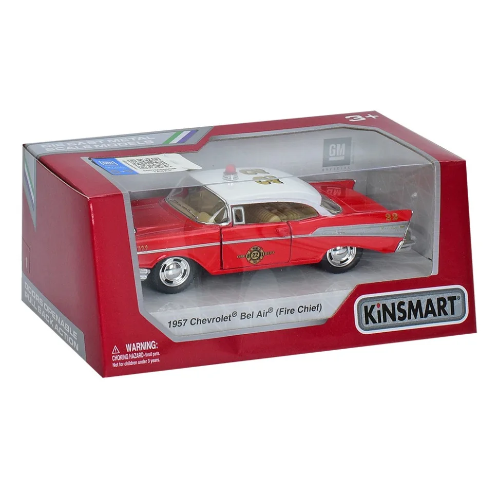 Инерционная машинка Chevrolet Bel Air 1:40 металлическая с дверями, красная 15,5х8х7 см