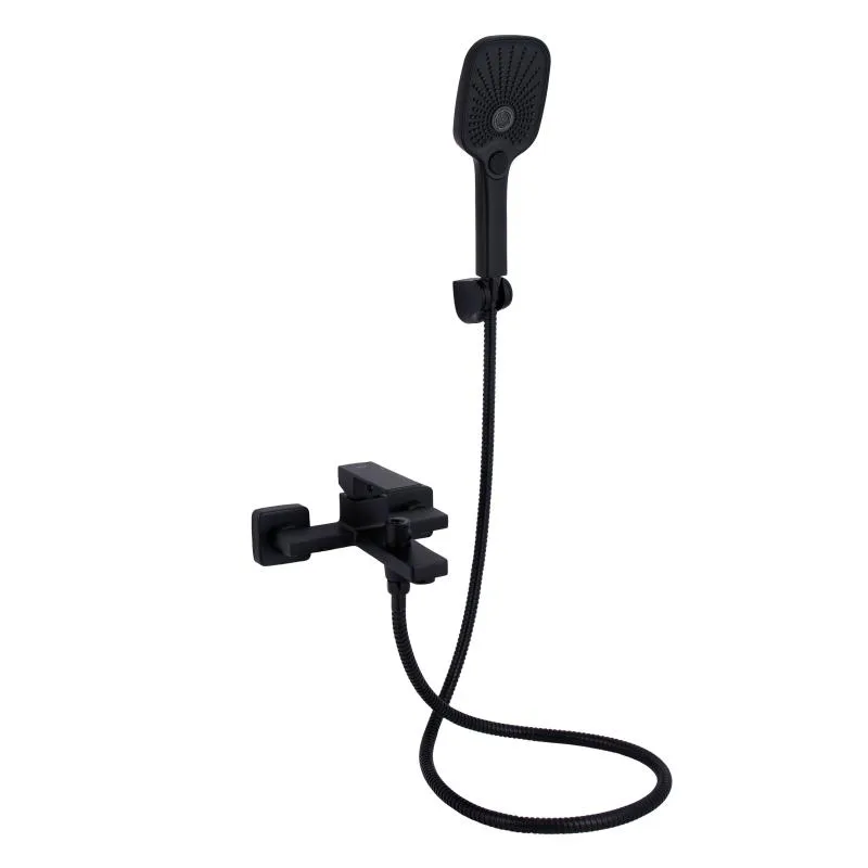 Змішувач для ванни Qtap Gemini QTGEM259BLM 181х196х107 мм латунь чорний матовий