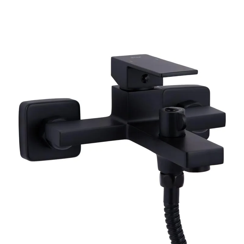 Змішувач для ванни Qtap Gemini QTGEM259BLM 181х196х107 мм латунь чорний матовий
