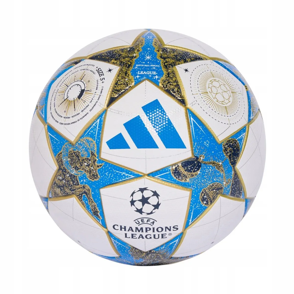 Футбольний м'яч Adidas поліуретан розмір 5 UCL 2025 Чорний білий