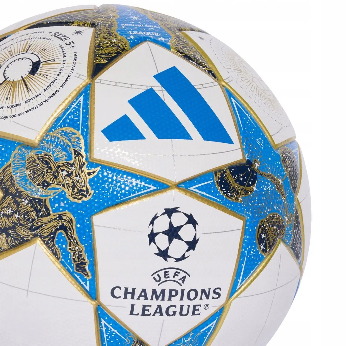 Футбольний м'яч Adidas поліуретан розмір 5 UCL 2025 Чорний білий