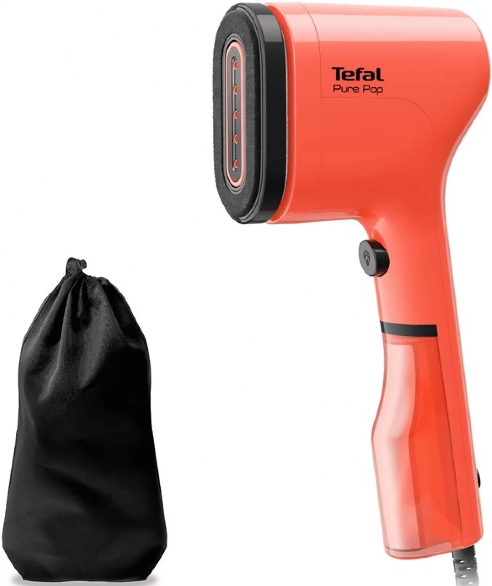 Відпарювач Tefal компактний Pure Pop, 1300Вт, 70мл, постійна подача пари - 20гр, червоний.
