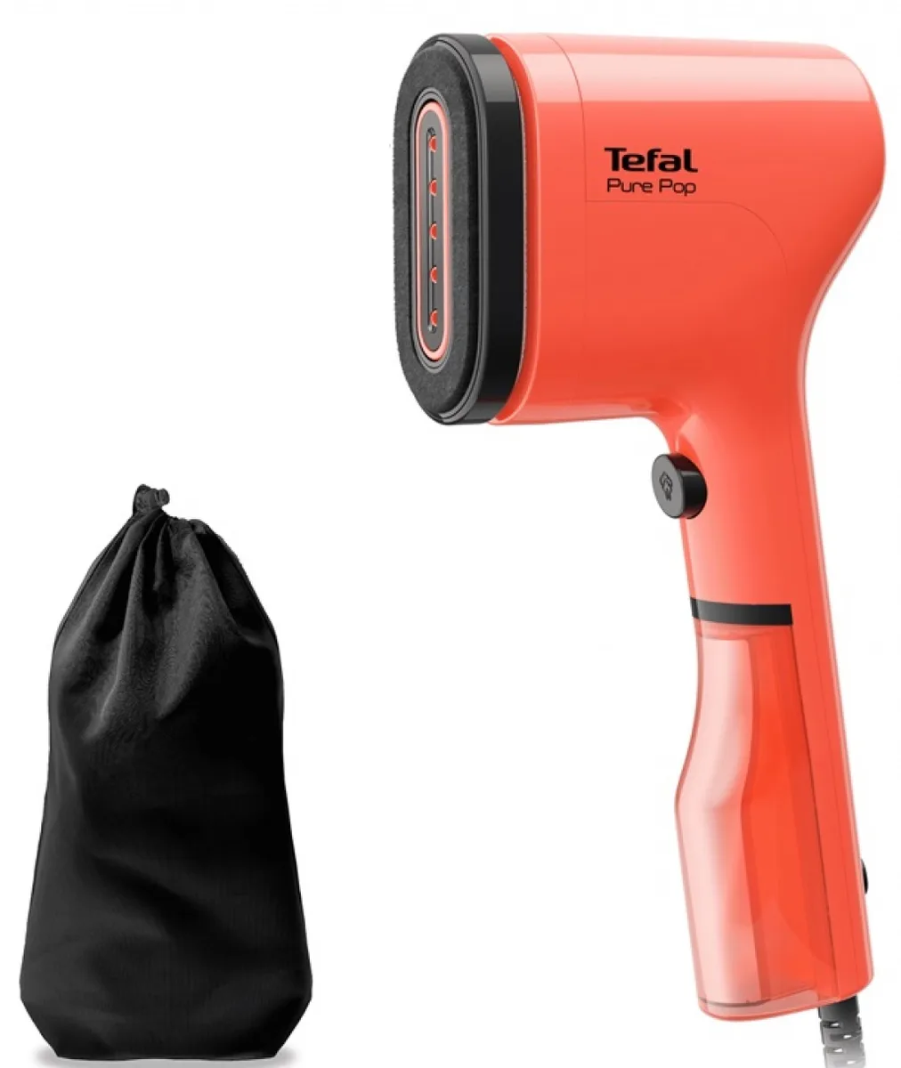 Відпарювач Tefal компактний Pure Pop, 1300Вт, 70мл, постійна подача пари - 20гр, червоний.