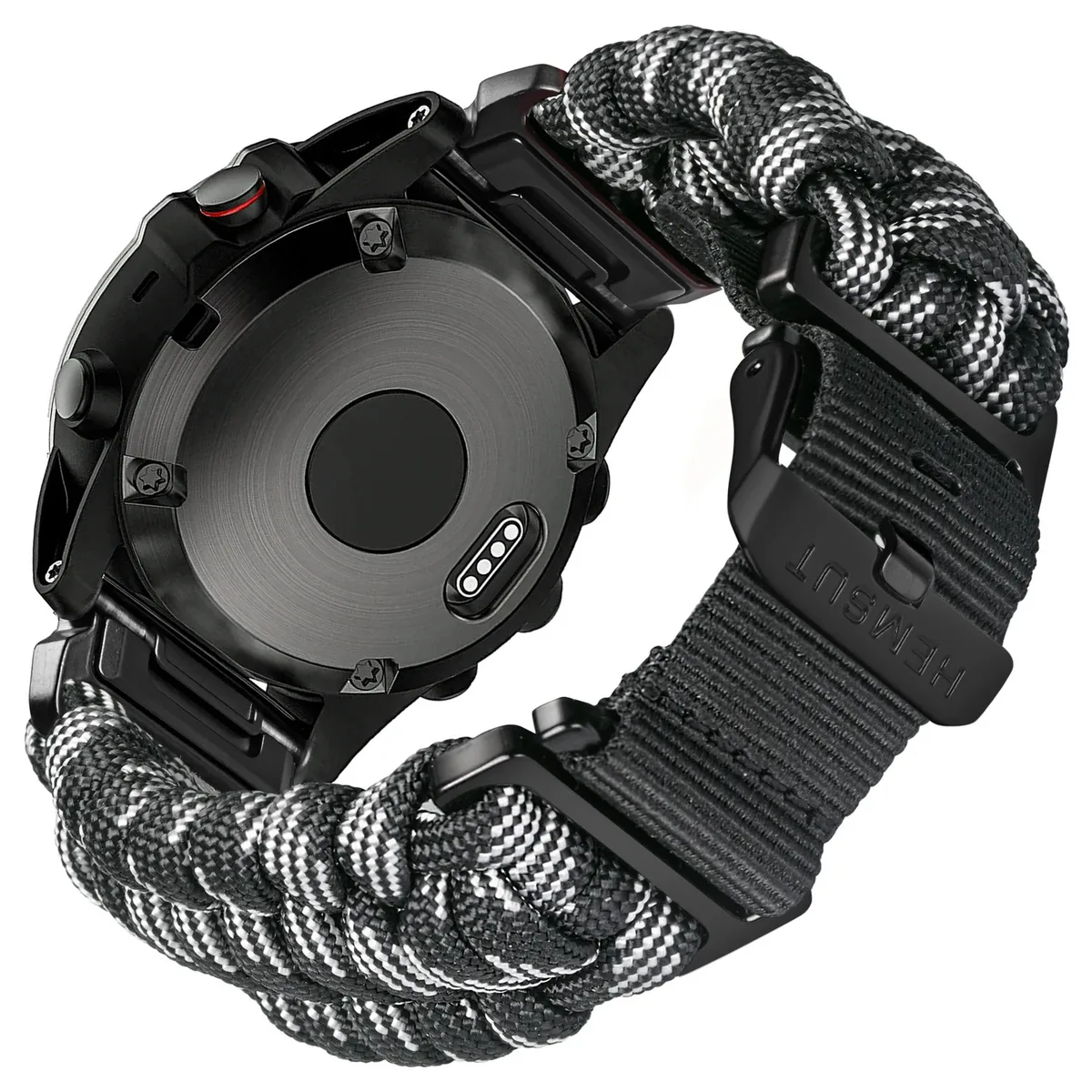 Ремінець Hemsut паракорд 22 мм сірий камуфляжний для Garmin