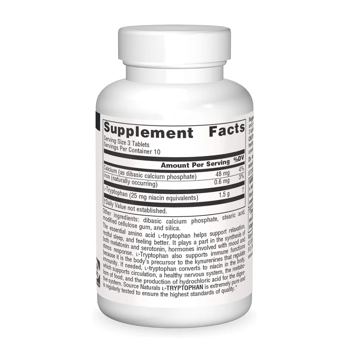 L-Триптофан 500 мг Source Naturals 30 капсул для сну та настрою