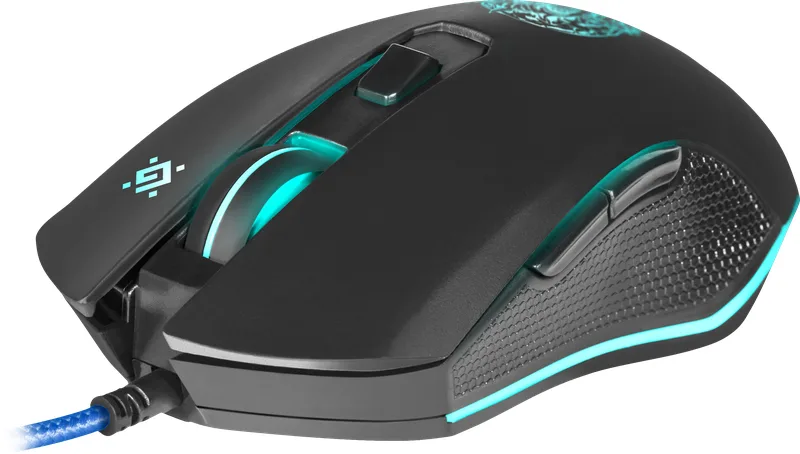 Миша Defender геймерська дротова оптична 800-12800 dpi велика чорна