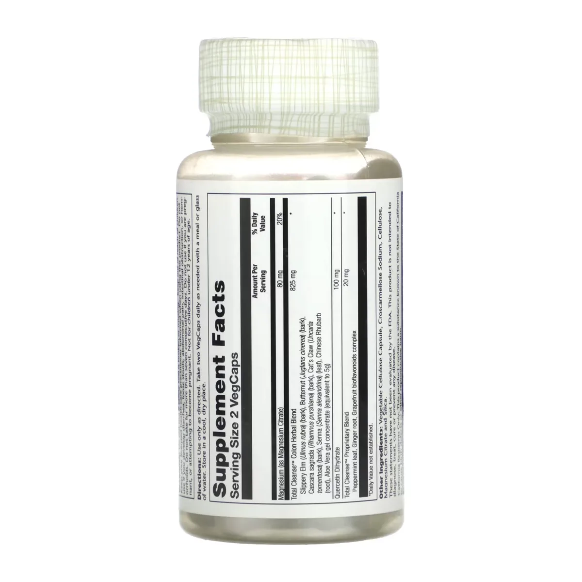 Solaray Total Cleanse Colon 60 капсул натуральні компоненти для здоров'я кишечника