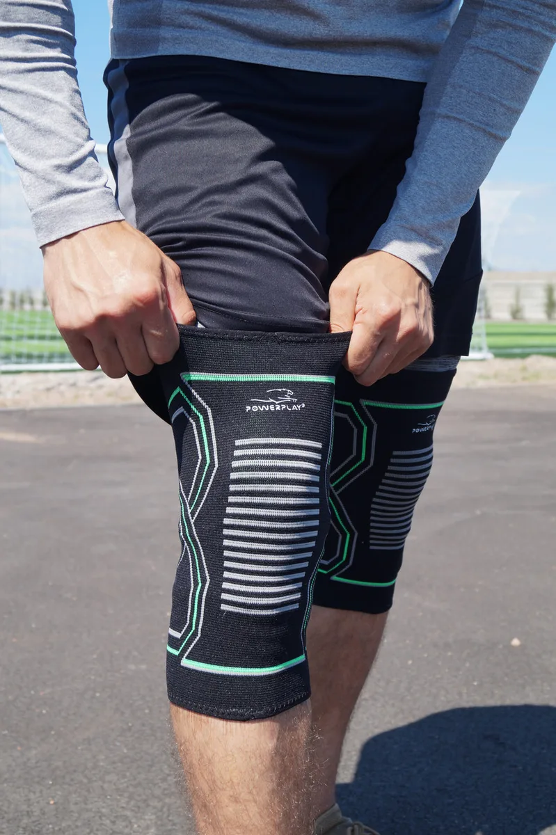 Наколінники Active Point бавовна L/XL чорні зелені