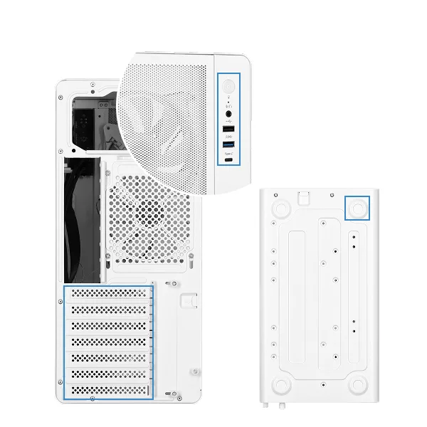 Корпус 2E GAMING Credo Plus V510W без БЖ, 1xUSB3.0, 1х USB 2.0, 1xUSB Type-C, 4x120мм RGB Rainbow, VGA 310мм, TG Side Panel, ATX, білий