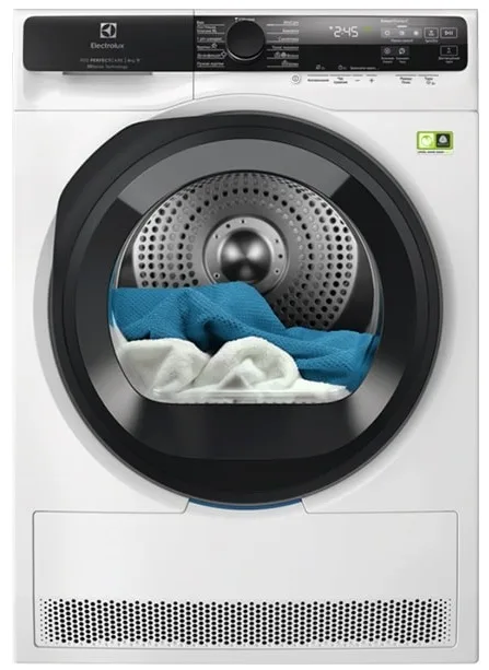 Сушильна машина Electrolux з тепловим насосом, 8 кг, клас енергоефективності A+++, 64 см, з дисплеєм, інверторна, біла.
