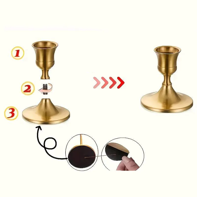 Подсвечники металлические Leeseph 7 см бронзовые 2 шт