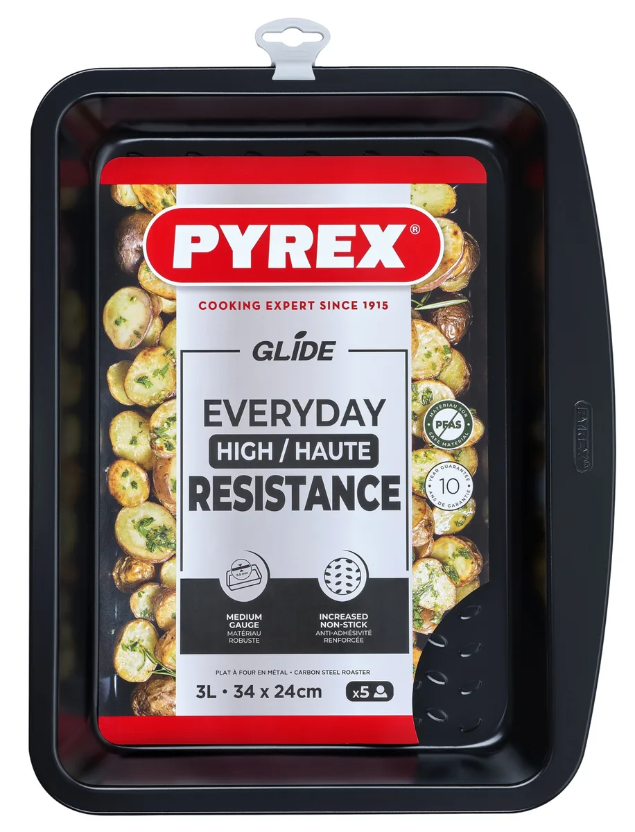 Форма для запекания Pyrex углеродная сталь 34х24 см антипригарная черная.