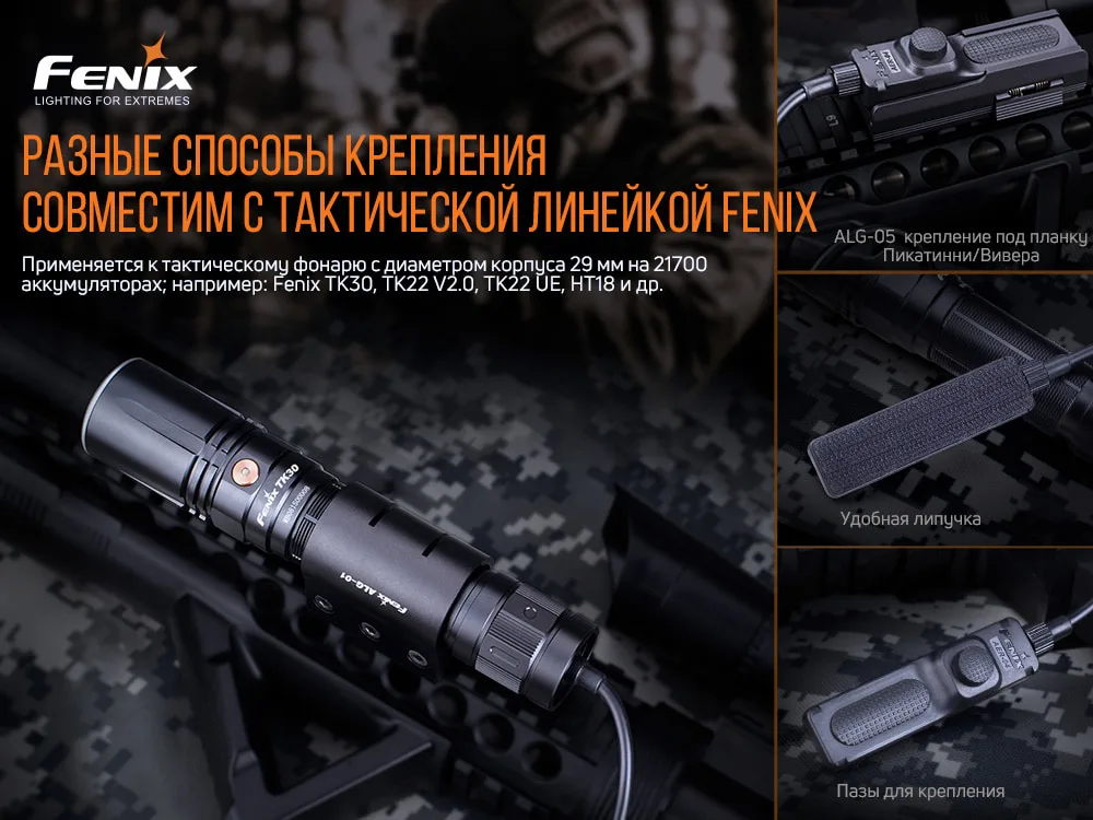 Виносна тактична кнопка Fenix алюміній 34 см чорна