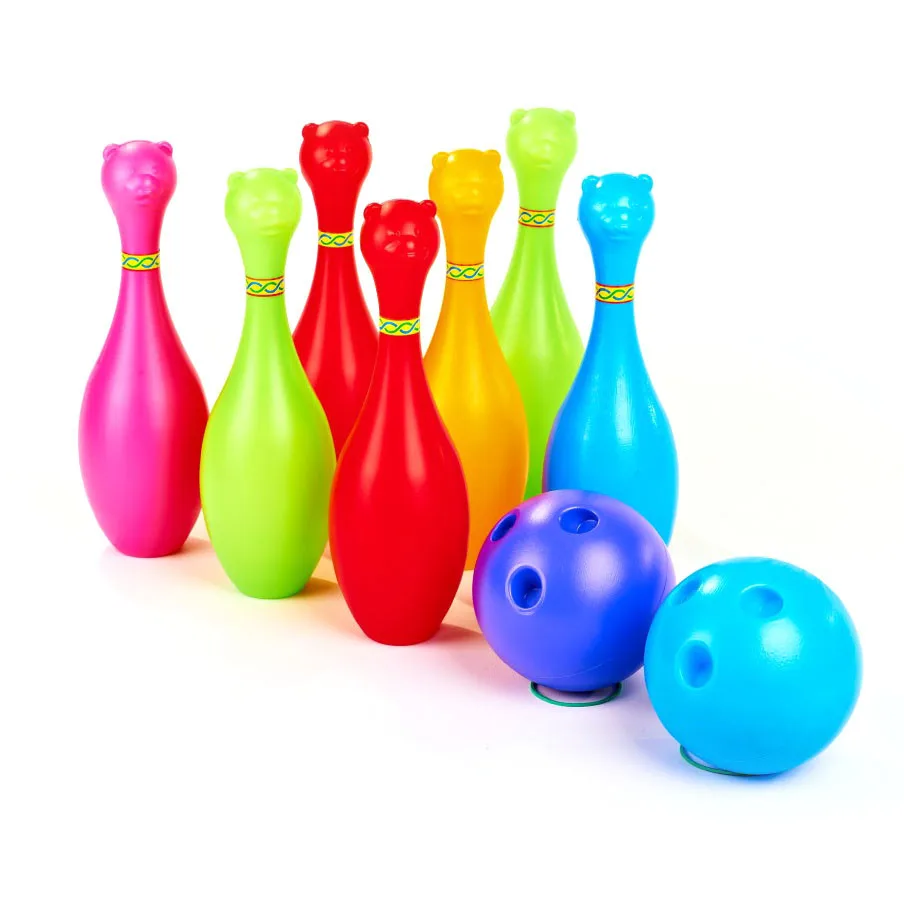 Игровой набор Боулинг Mtoys пластиковые кегли 20 см 2 шара разноцветные