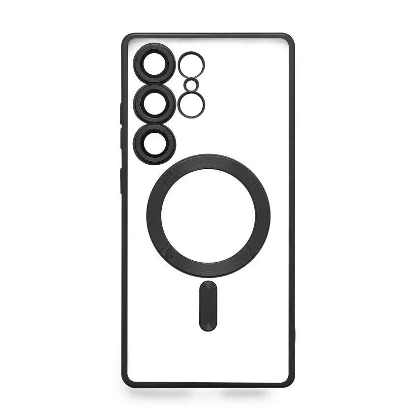 Чохол MagSafe для Samsung S25 Ultra матовий чорний силікон пластик