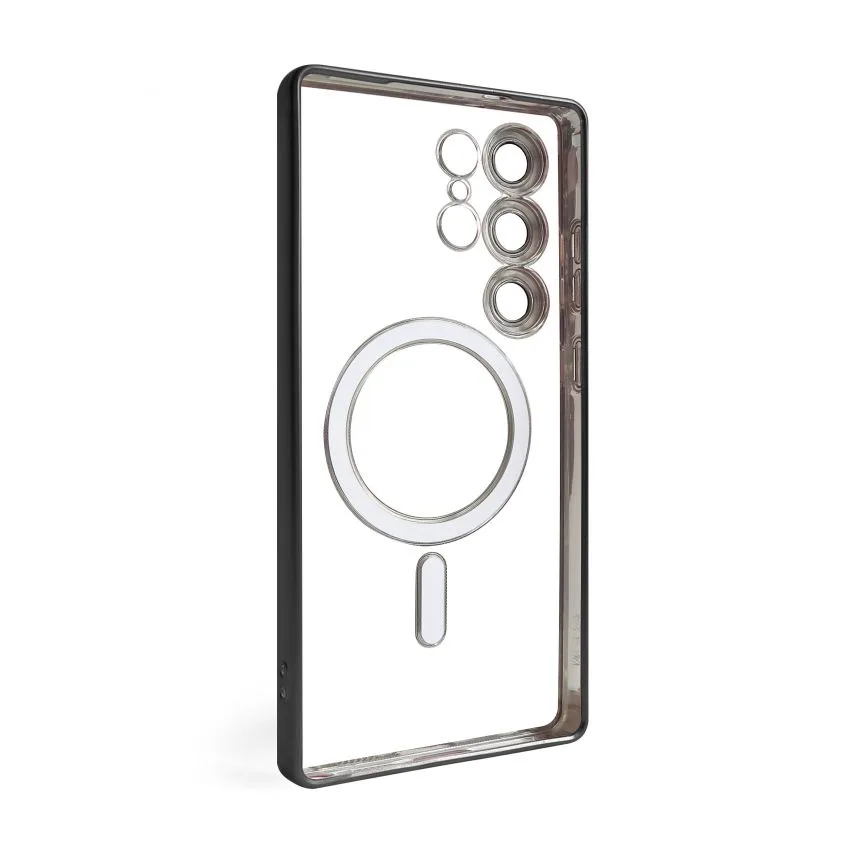 Чохол MagSafe для Samsung S25 Ultra матовий чорний силікон пластик