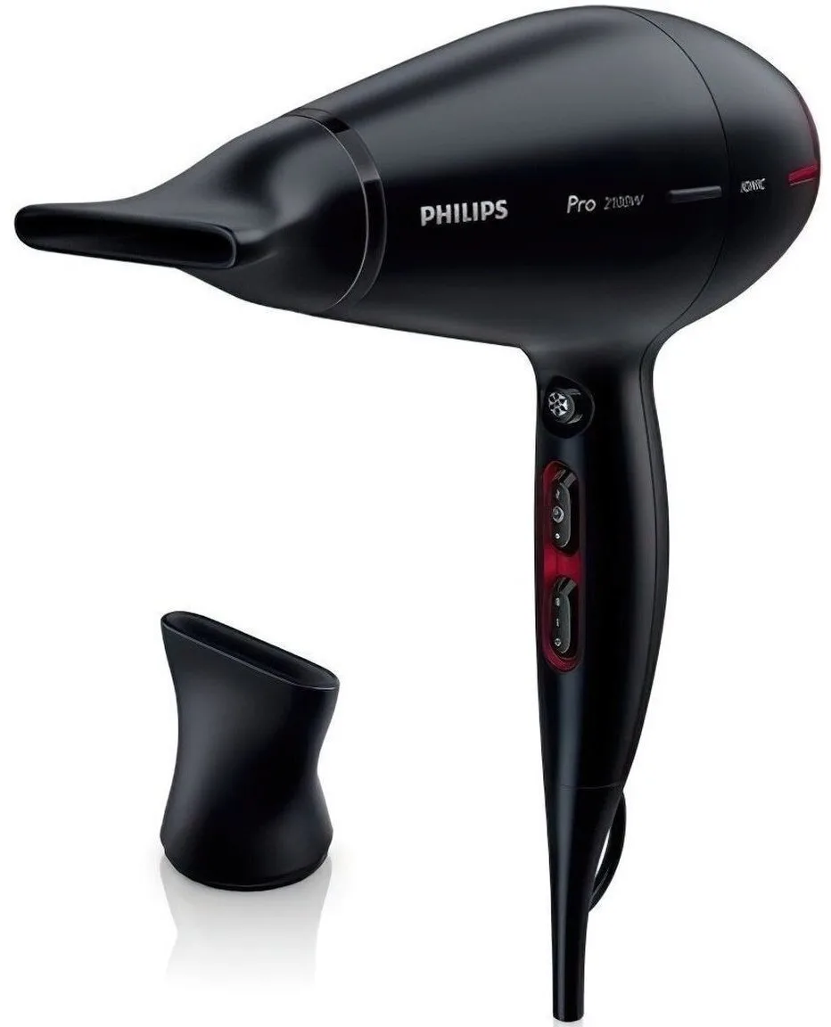 Фен Philips Expert, 2100 Вт, 3 швидкості, іонізація, холодний обдув, чорний.