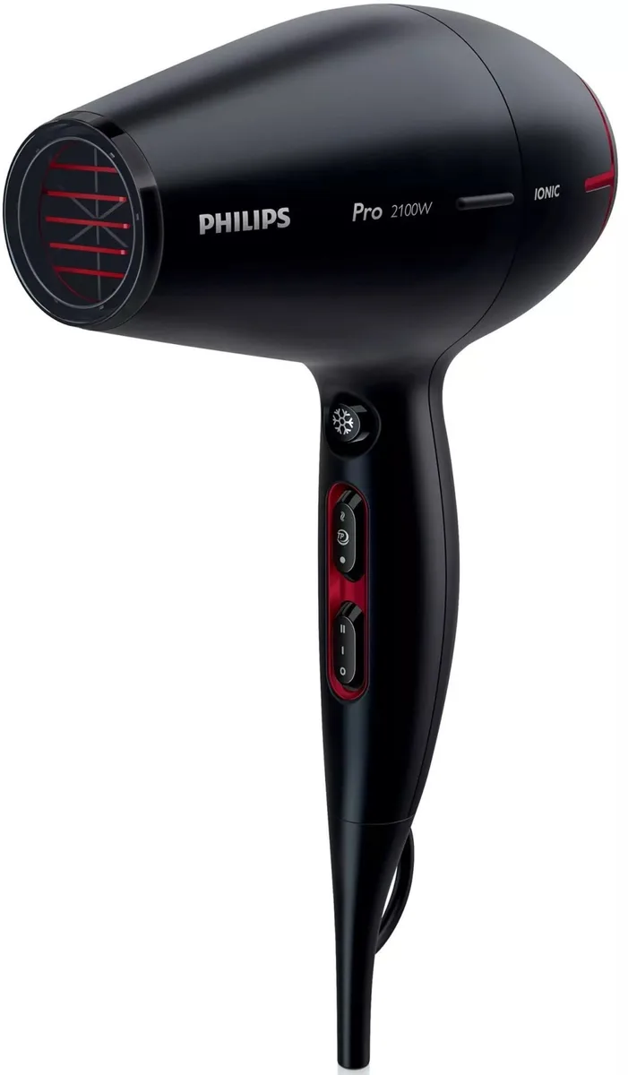 Фен Philips Expert, 2100 Вт, 3 швидкості, іонізація, холодний обдув, чорний.