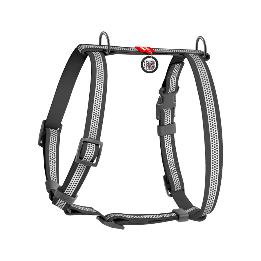 Шлейка анатомическая WAUDOG Waterproof 15 мм Collartex S серый 28-42 см 34-51 см