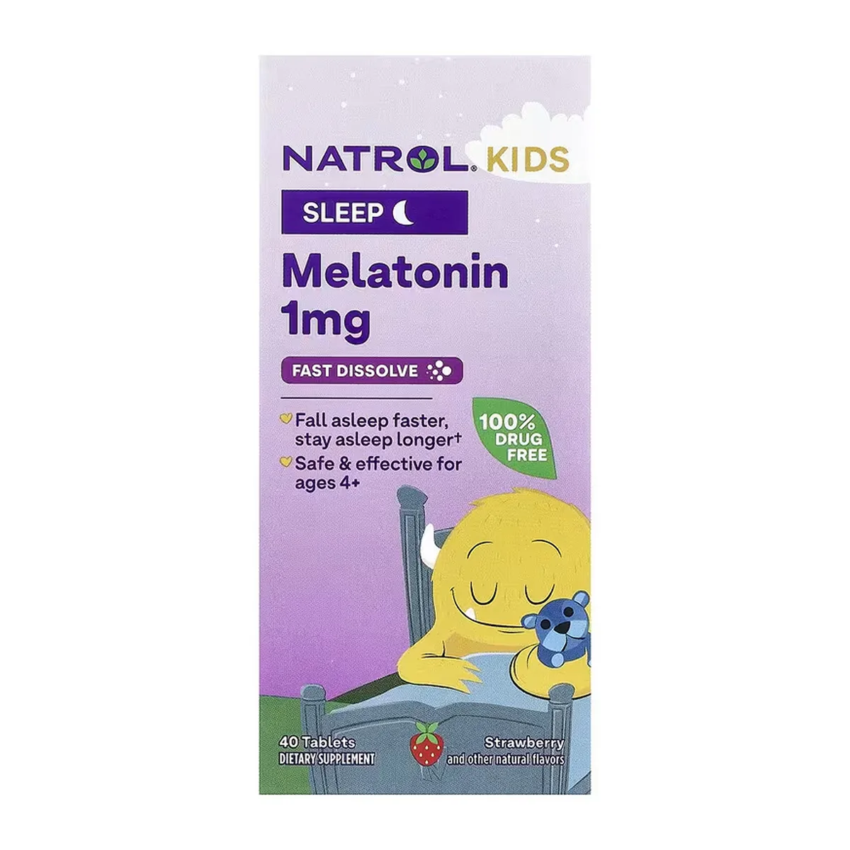 Мелатонін для дітей NATROL 1 мг 40 табл Швидке розчинення Вегетаріанський