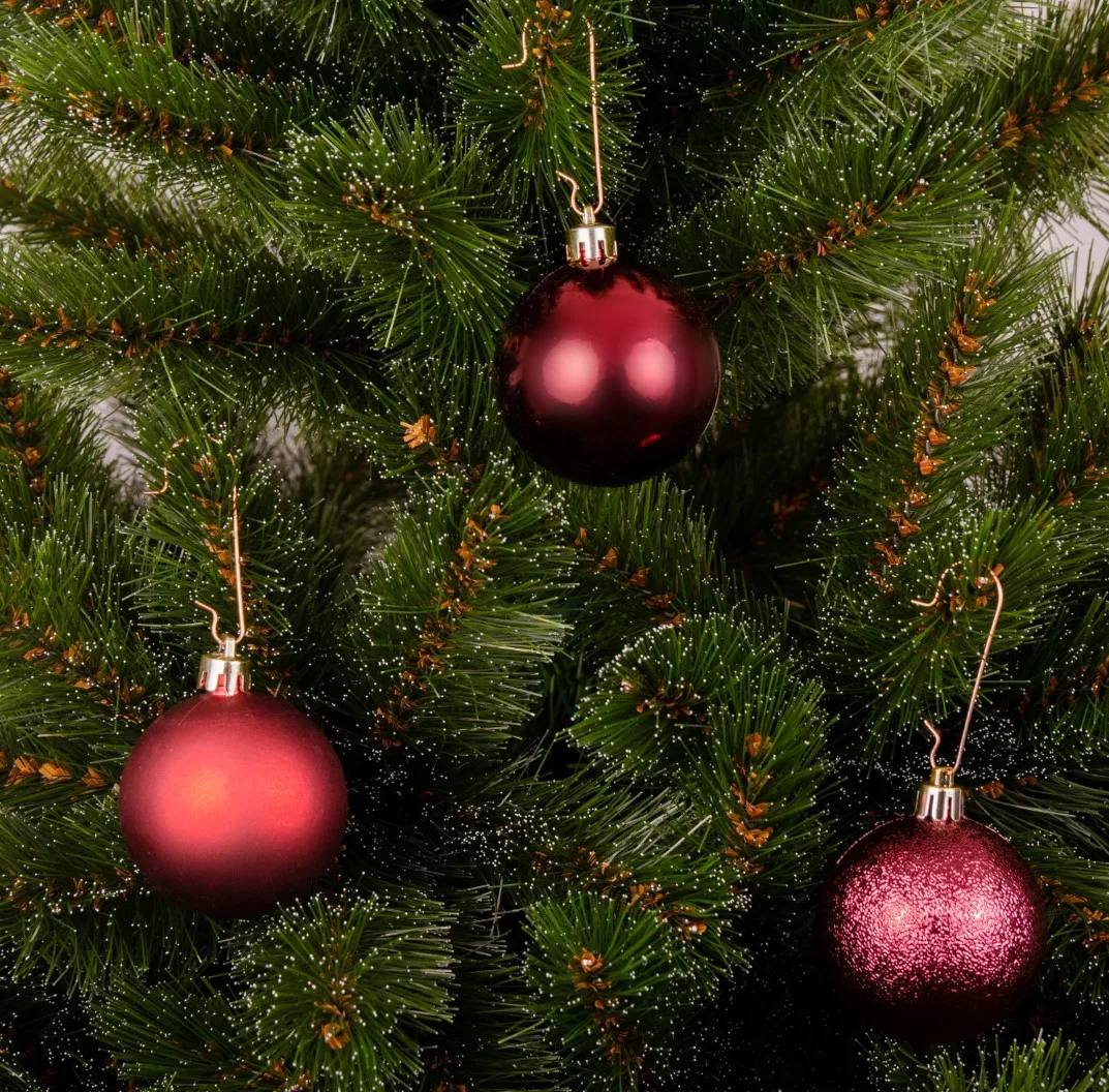 Ялинкові пластикові кулі Mica Decorations 27 шт 6 см вишневі