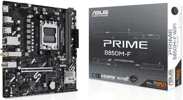 Материнcька плата ASUS PRIME B850M-F sAM5 B850 2xDDR5 M.2 HDMI Wi-Fi BT mATX