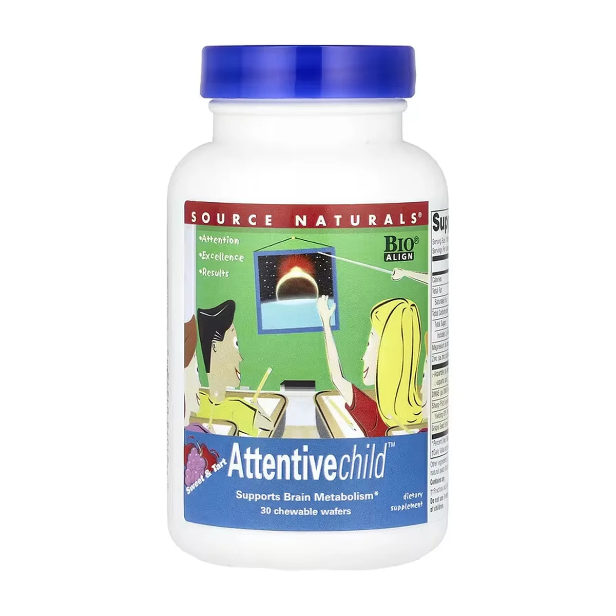 Source Naturals Attentive Child Fruit 30 вафель – харчові добавки для дітей.