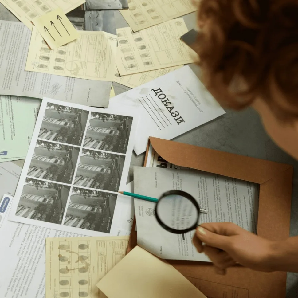 Настільна гра Нерозкриті справи 50+ документів слідства картон 30х30 см