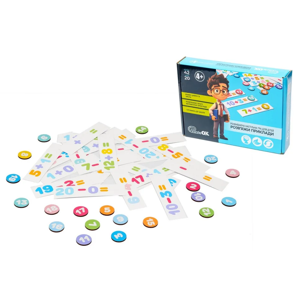 Развивающая настольная игра PuzzleOK из дерева 30х30 см многоцветная