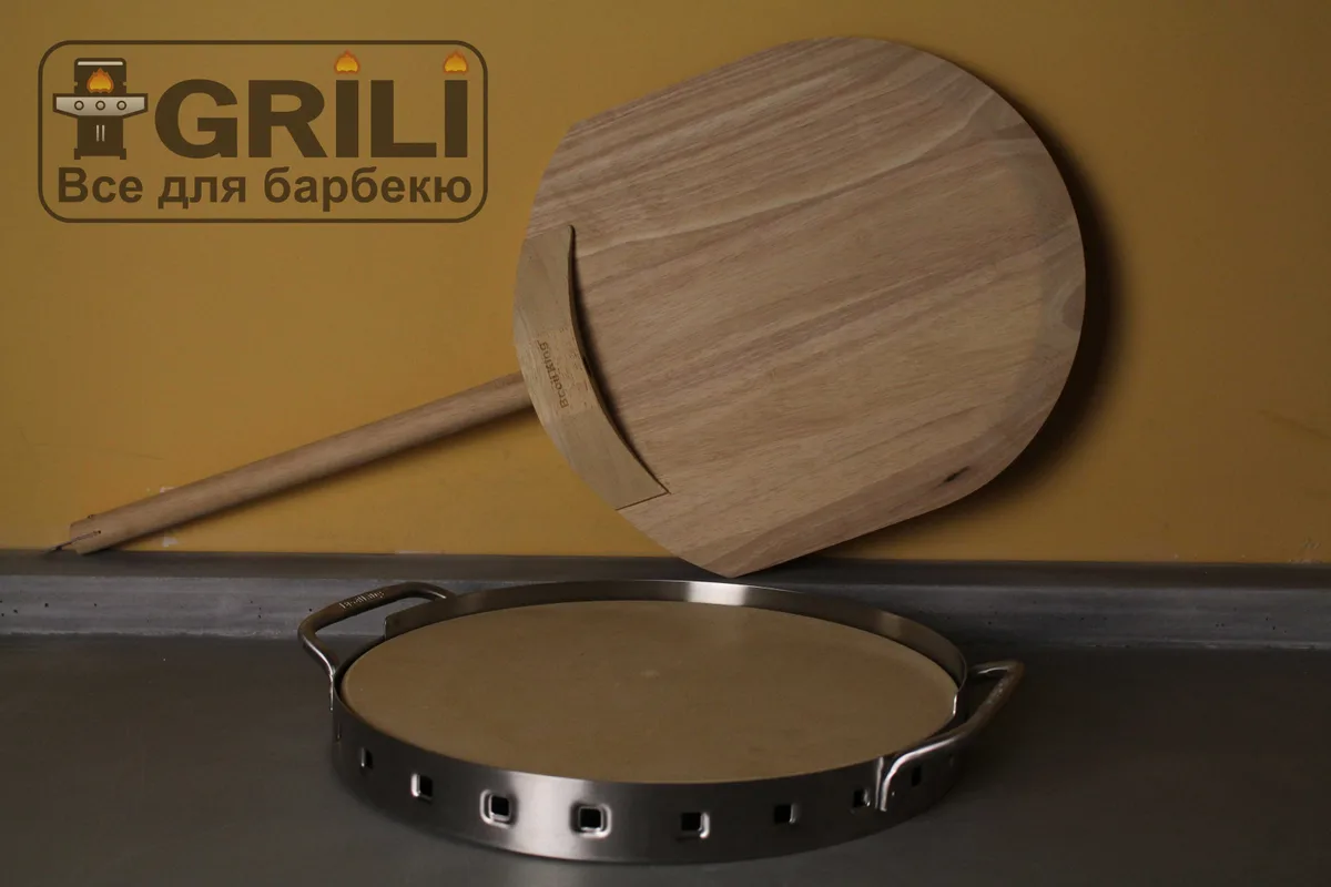 Керамический камень для пиццы Broil King 34 6х40 см металл светло-коричневый с лопаткой