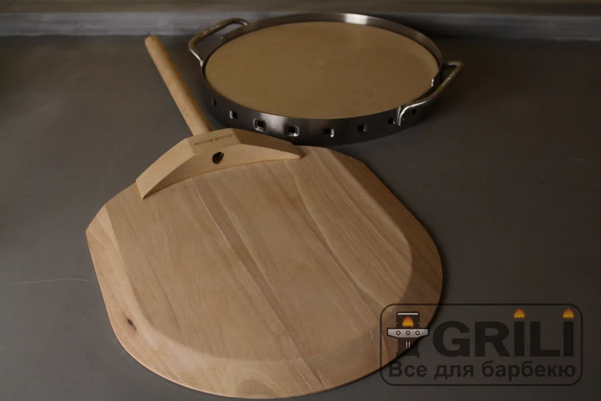 Керамический камень для пиццы Broil King 34 6х40 см металл светло-коричневый с лопаткой