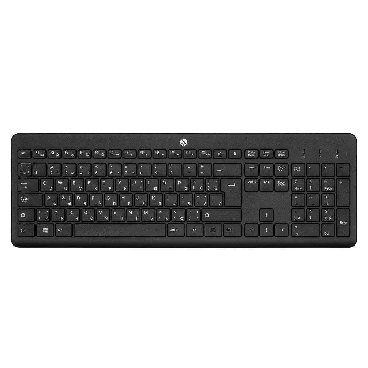 Клавиатура мембранная HP 230, 106 клавиш, WL, EN/UK, черная