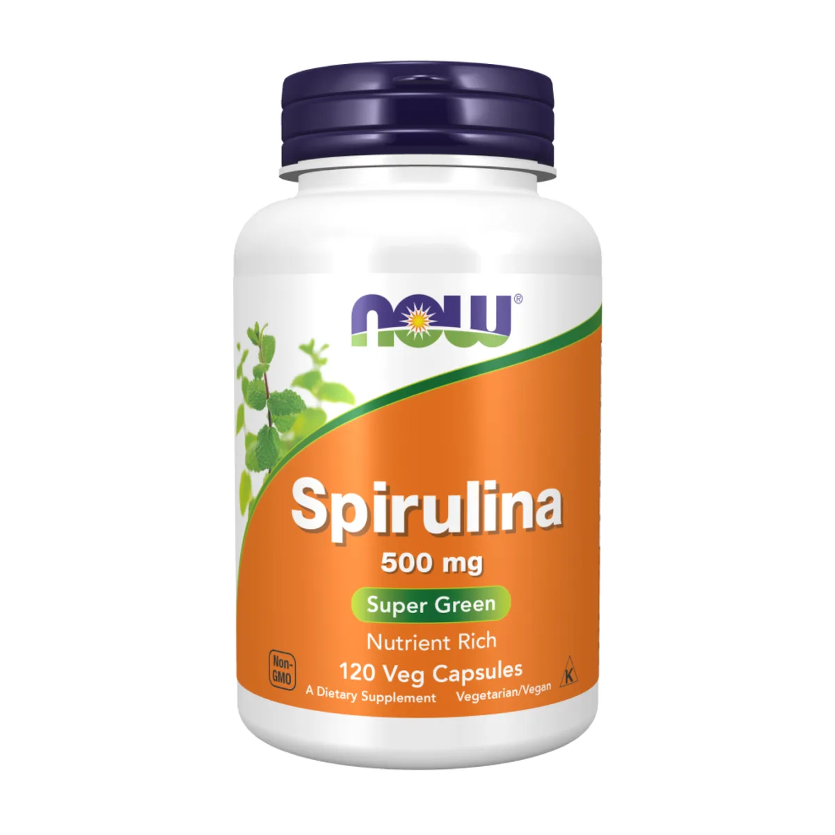 Спирулина NOW Foods 500 мг 120 капсул вегетарианская без ГМО