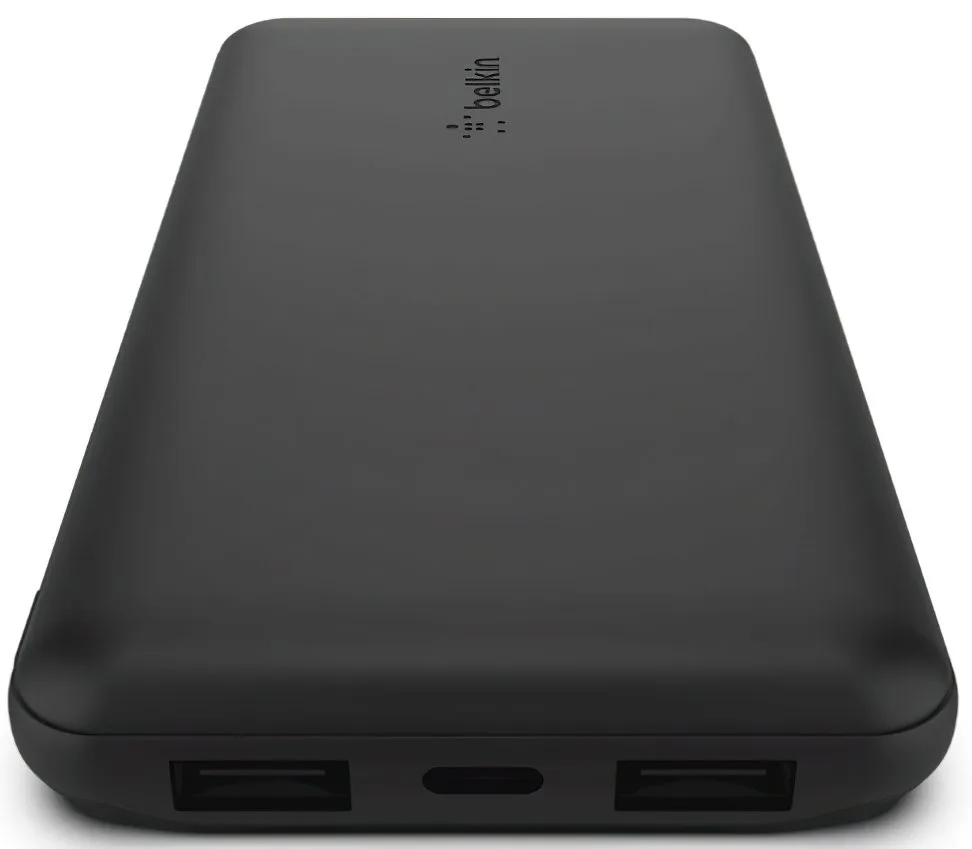 Портативный литий-ионный аккумулятор Power Bank Belkin 10000мА·ч, 15Вт, 2xUSB-A/USB-C, черный.