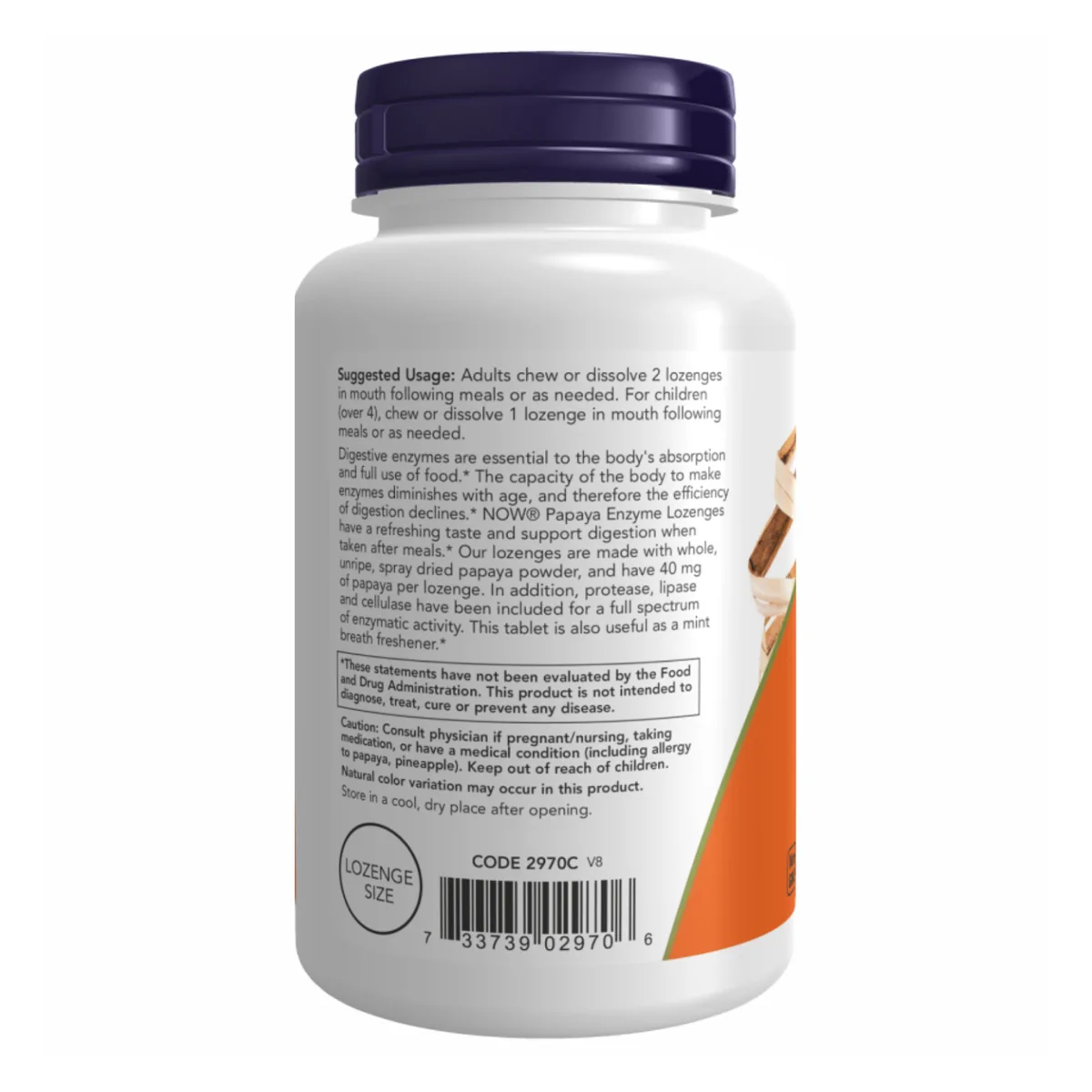 Пастилки Papaya Enzyme Chewable Now Foods 360 табл для пищеварения с мятой и хлорофиллом