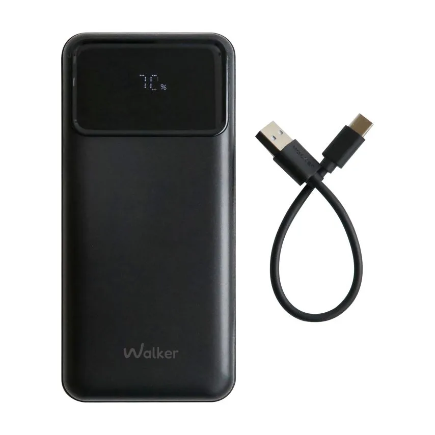 Power Bank WALKER Li-polymer 20000mAh 74Wh чорний