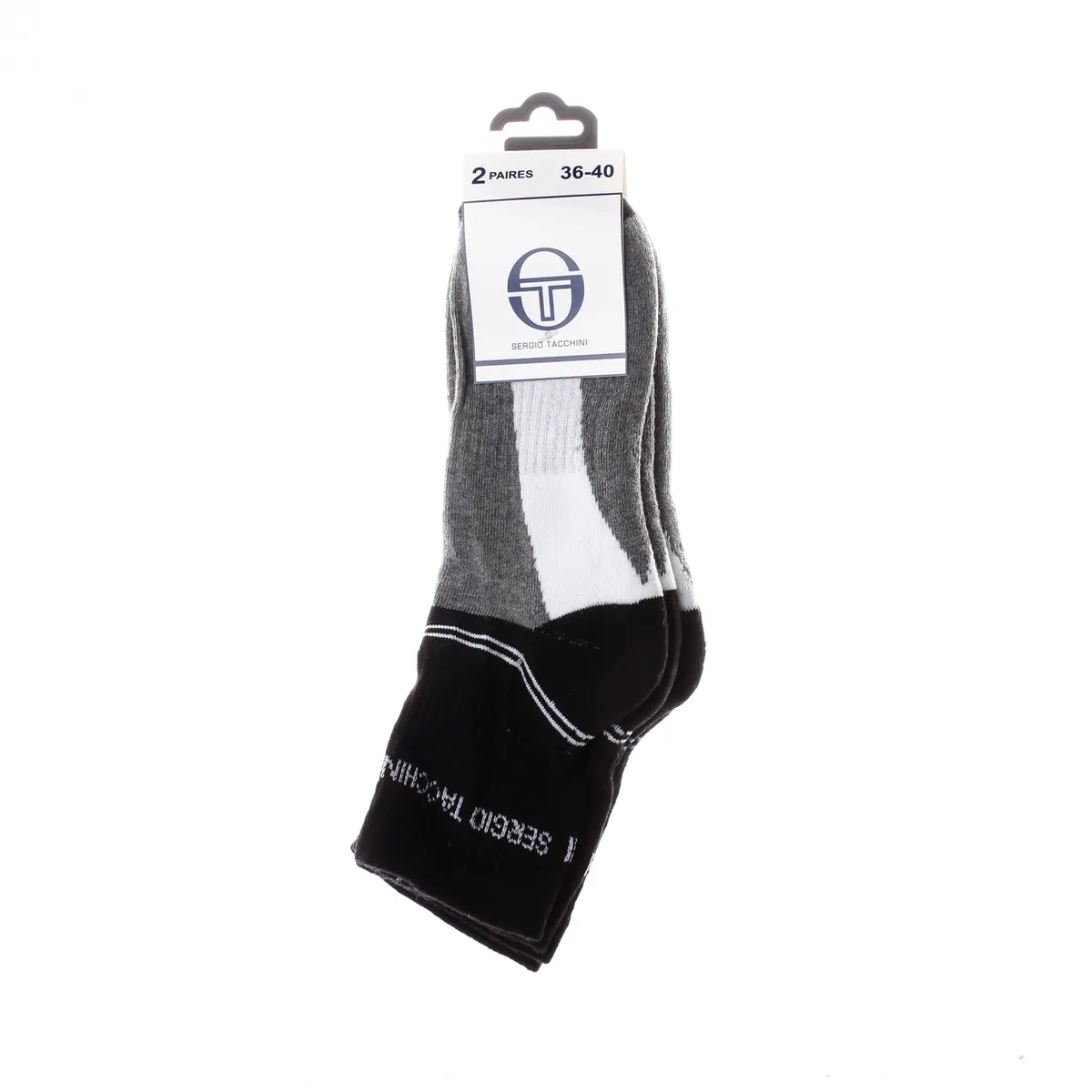 Шкарпетки Sergio Tacchini бавовна 36-40 чорний сірий білий 3-pack