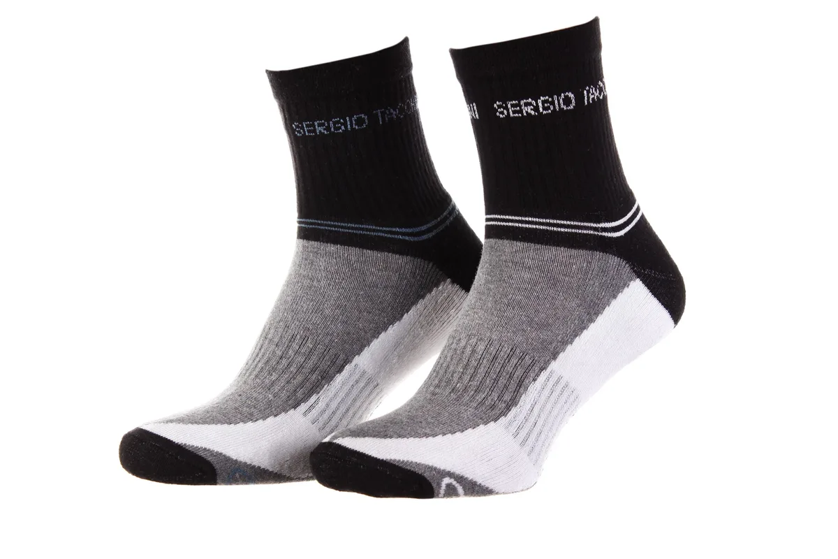 Шкарпетки Sergio Tacchini хлопок 36-40 черный серый белый 3-pack