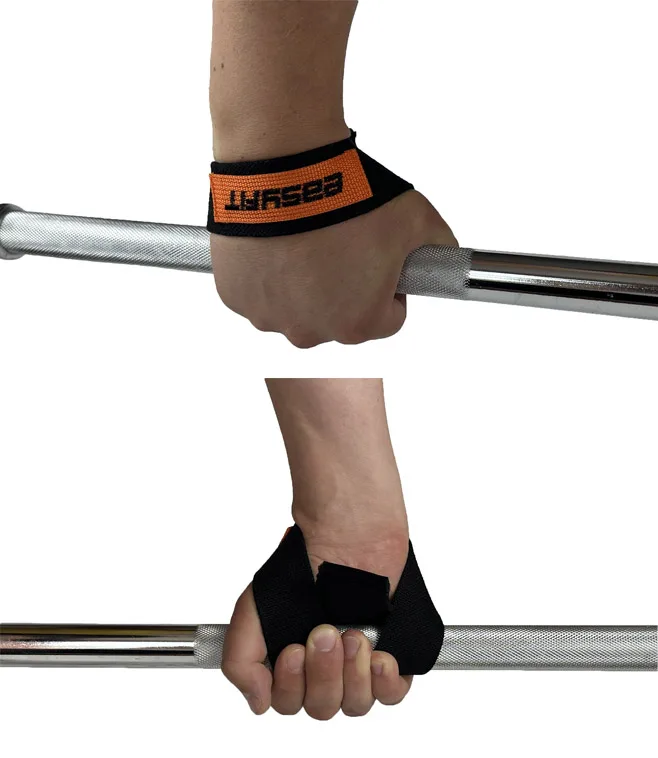 Лямки атлетичні EasyFit бавовна 55 см чорні