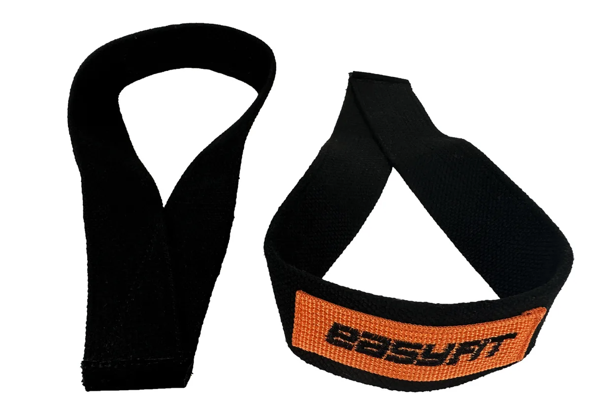 Лямки атлетичні EasyFit бавовна 55 см чорні