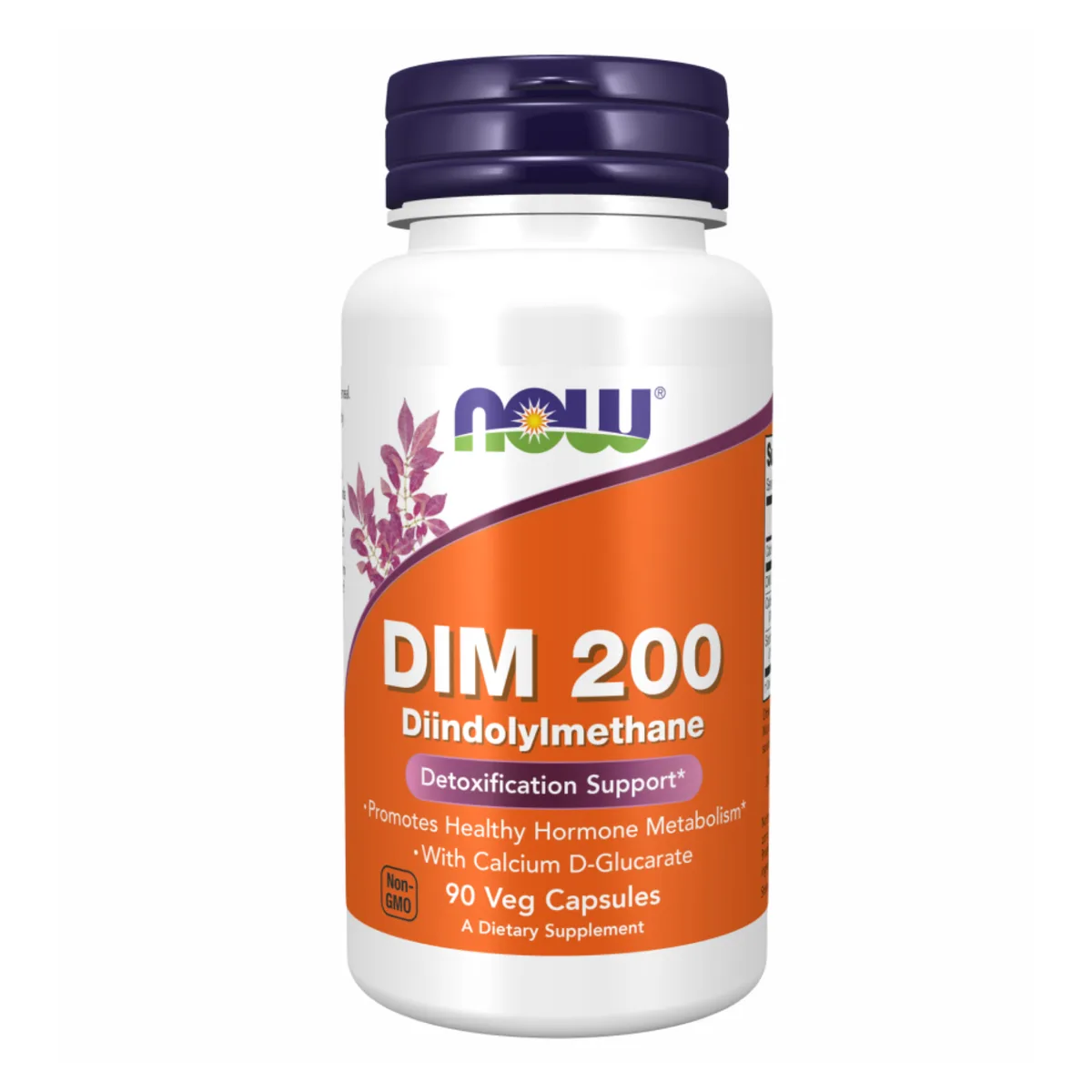 DIM 200 Now Foods 90 капсул з кальцієм для обміну гормонів та детоксикації
