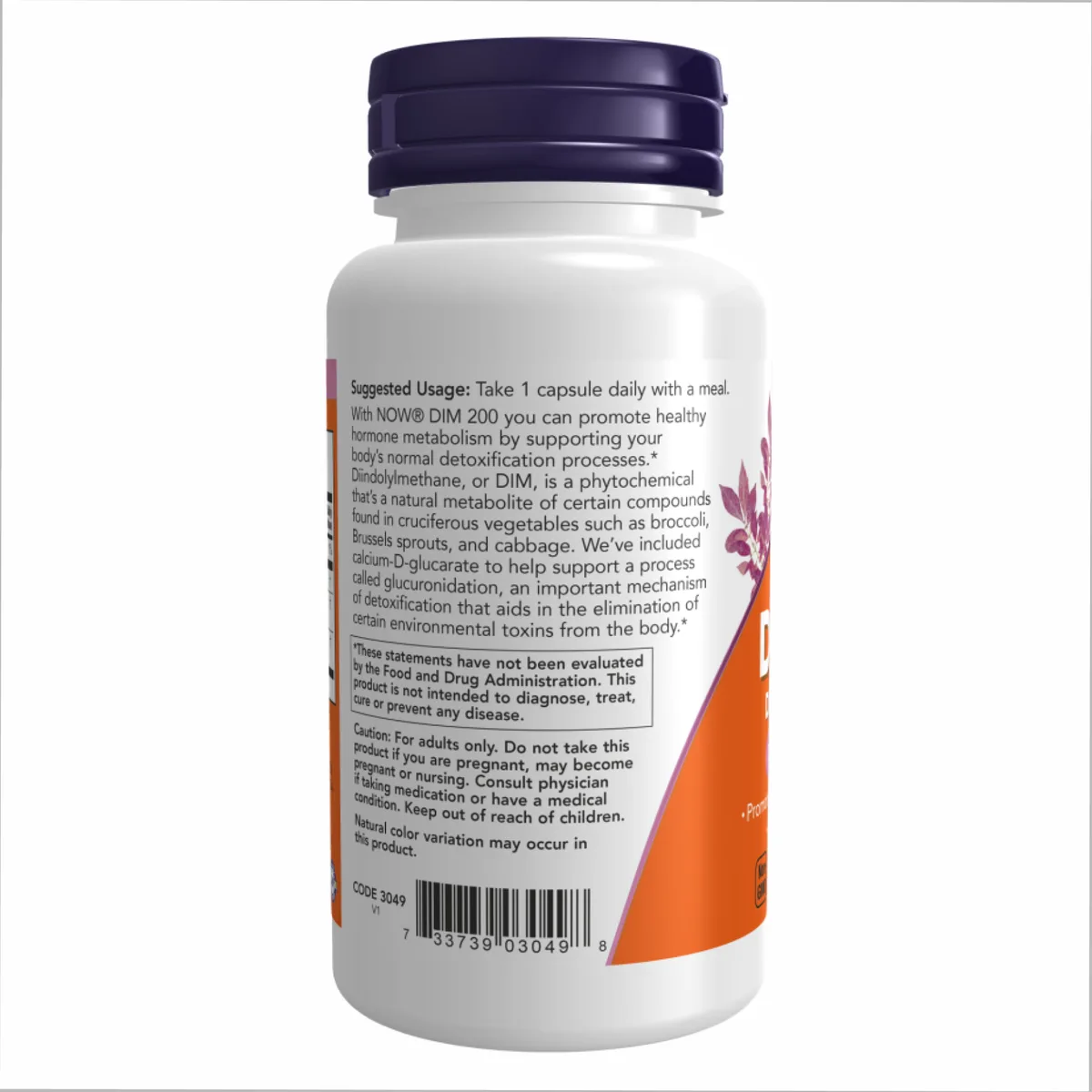 DIM 200 Now Foods 90 капсул з кальцієм для обміну гормонів та детоксикації